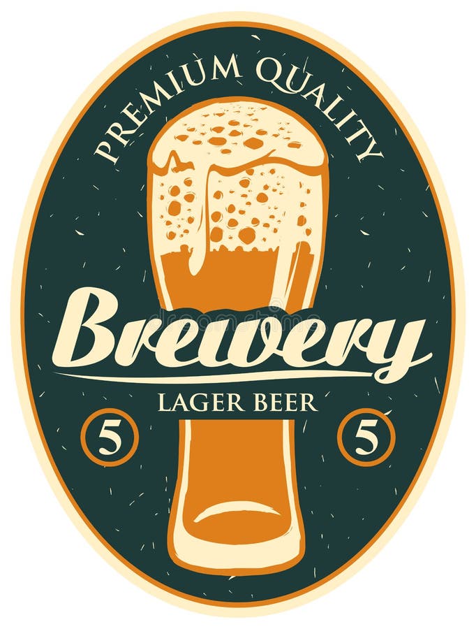 Label or Banner for the Brewery with Beer Glass Stock Vector ...