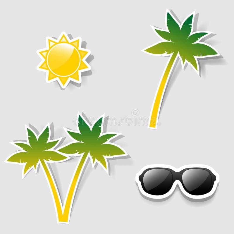 Vector label for design. A set of design elements to advertise travel services