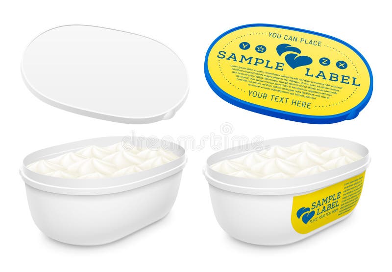 Download Vector Labeled Plastic Open Bucket With Ice Cream, Yogurt ...