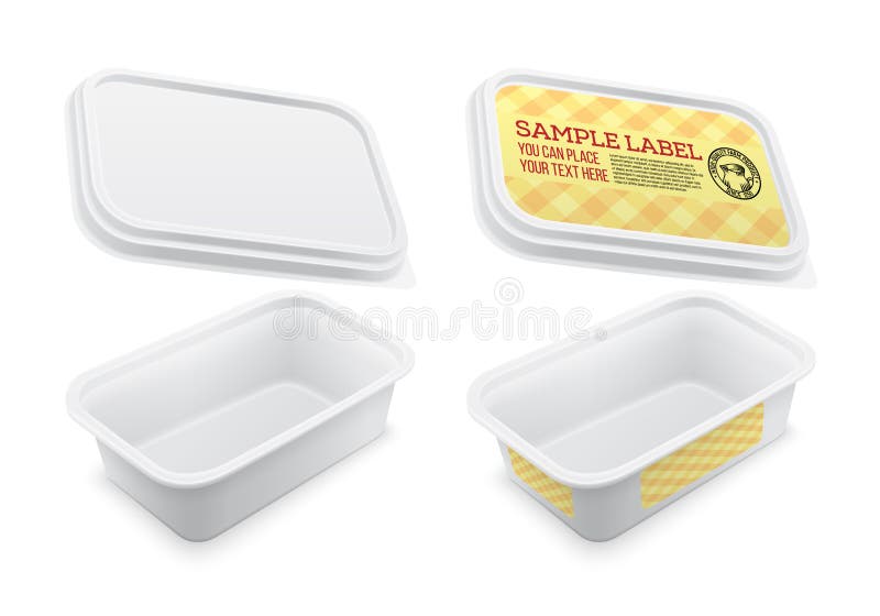 Vector labeled square empty container. Packaging template stock illustration