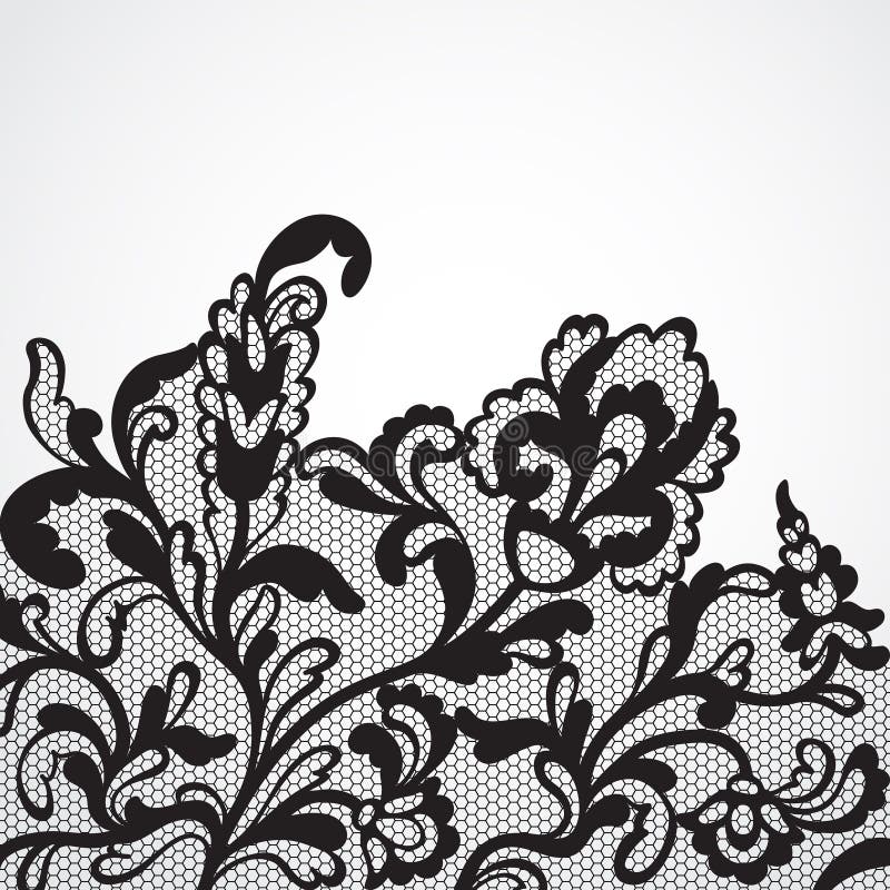 Black vector lace ornament stock vector. Illustration of creative ...