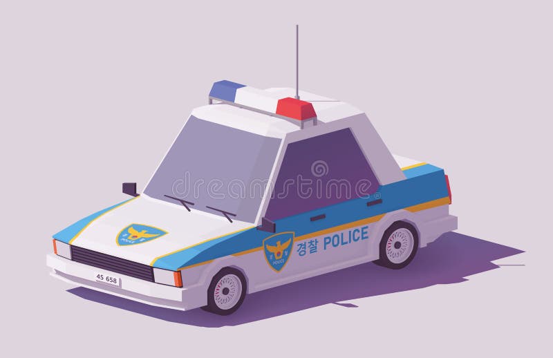 Vector lage poly Zuidkoreaanse auto vector illustratie Vector lage poly Zuidkoreaanse auto vector illustratie