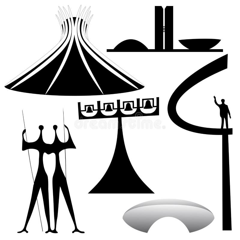 Vector Landmarks Of Brasilia Stock Vector Illustration of landscape