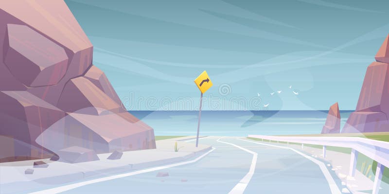Vector Landscape with Road To Sea Beach in Fog Stock Vector - Illustration of highway, wind: 213465280 Vector Landscape with Road To Sea Beach in Fog Stock Vector - Illustration of highway, wind: 213465280