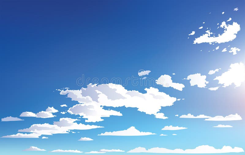 Vector Landscape Sky Clouds. Anime Scenery. Background Design Stock Vector  - Illustration of nature, bright: 171922485