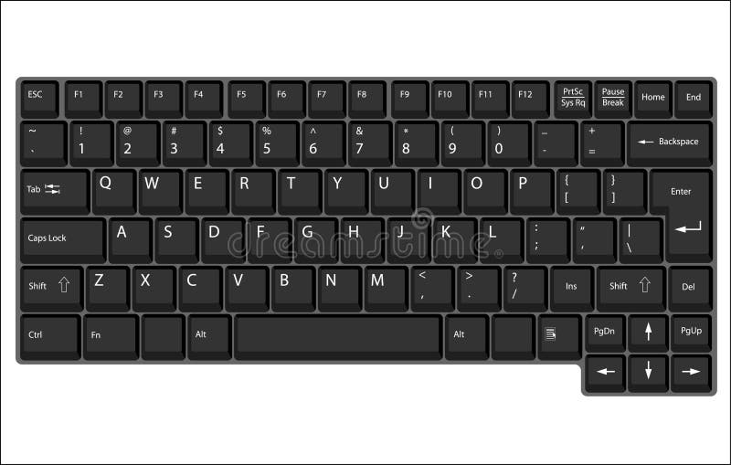 Laptop Computer Keyboard Clipart Black