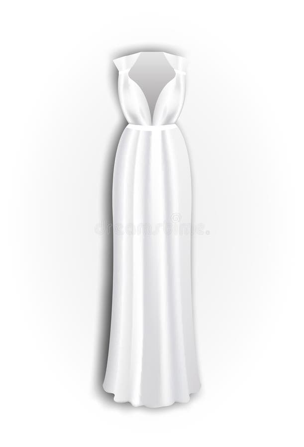 Vector Blanco De Vestido Estilo Griego Playa Del Vestido De Boda Tunic Ilustración del Vector - Ilustración de novia: 68256626