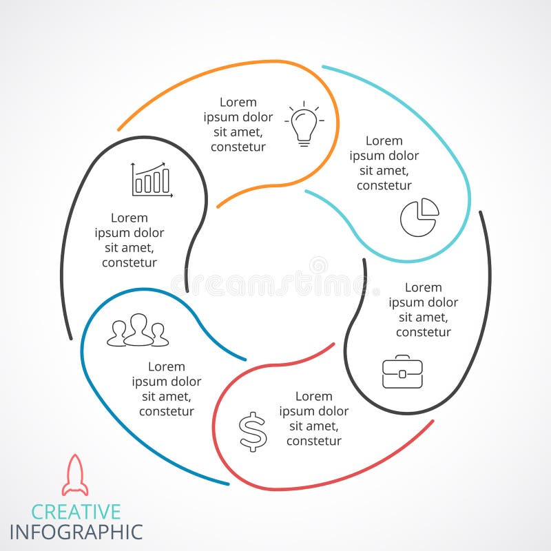Vector las flechas infographic, diagrama del ciclo, gráfico linear, carta del círculo de la presentación Concepto del negocio con libre illustration Vector las flechas infographic, diagrama del ciclo, gráfico linear, carta del círculo de la presentación Concepto del negocio con libre illustration