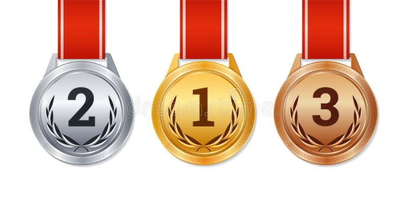 Vector Las Medallas Aisladas Del Oro, De Plata Y De Bronce, Premios Del  Campeón, Ilustración del Vector - Ilustración de muestra, conjunto:  100050222