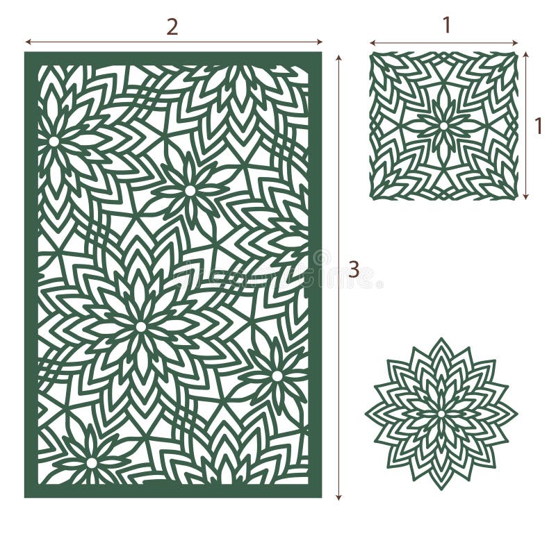Vector Laser cut panel, the seamless pattern for decorative pane royalty free illustration Vector Laser cut panel, the seamless pattern for decorative pane royalty free illustration