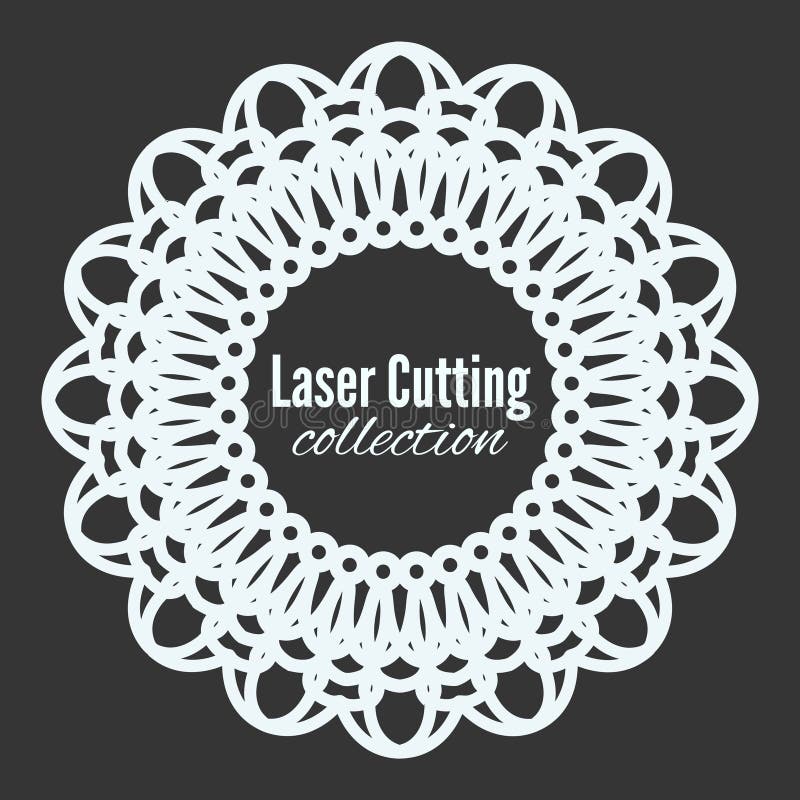 Vector laser flower star cut the template frame. Floral mandala for the plotter. vector illustration