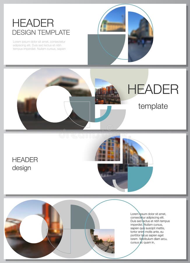 Vector layout of headers, banner design templates for website footer design, horizontal flyer design, website header stock illustration