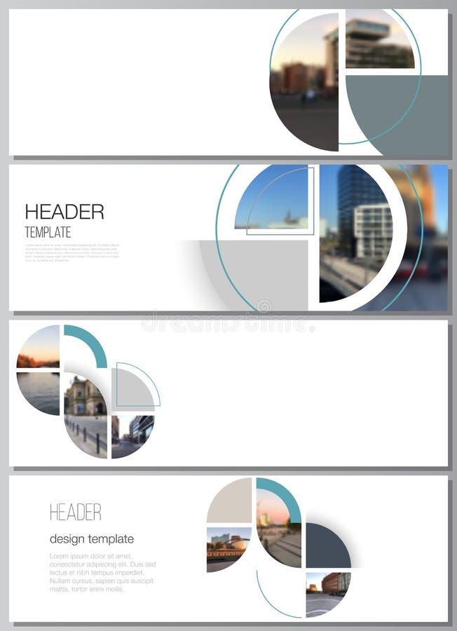 Vector layout of headers, banner design templates for website footer design, horizontal flyer design, website header stock illustration