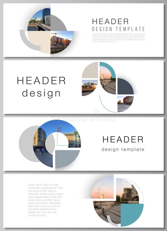 Vector layout of headers, banner design templates for website footer design, horizontal flyer design, website header stock illustration
