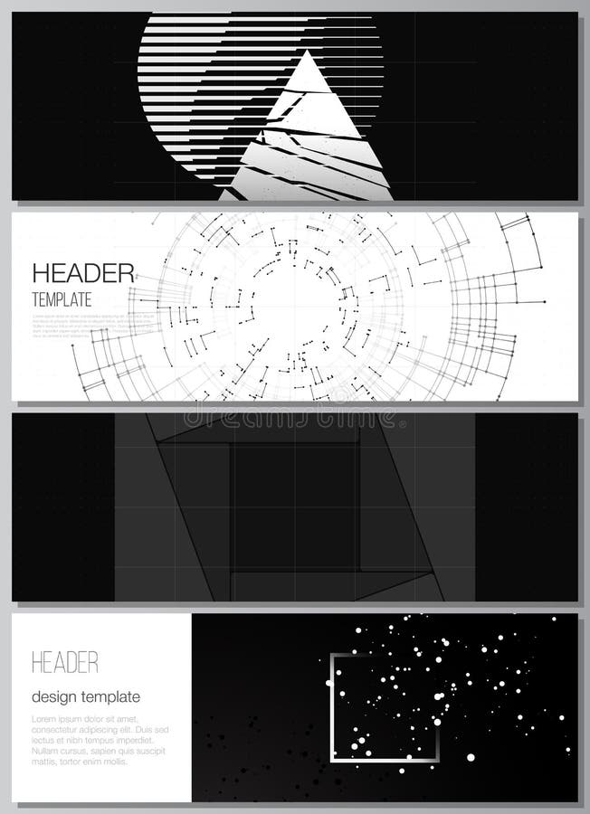 Vector Layout of Headers, Banner Templates for Website Footer Design ...