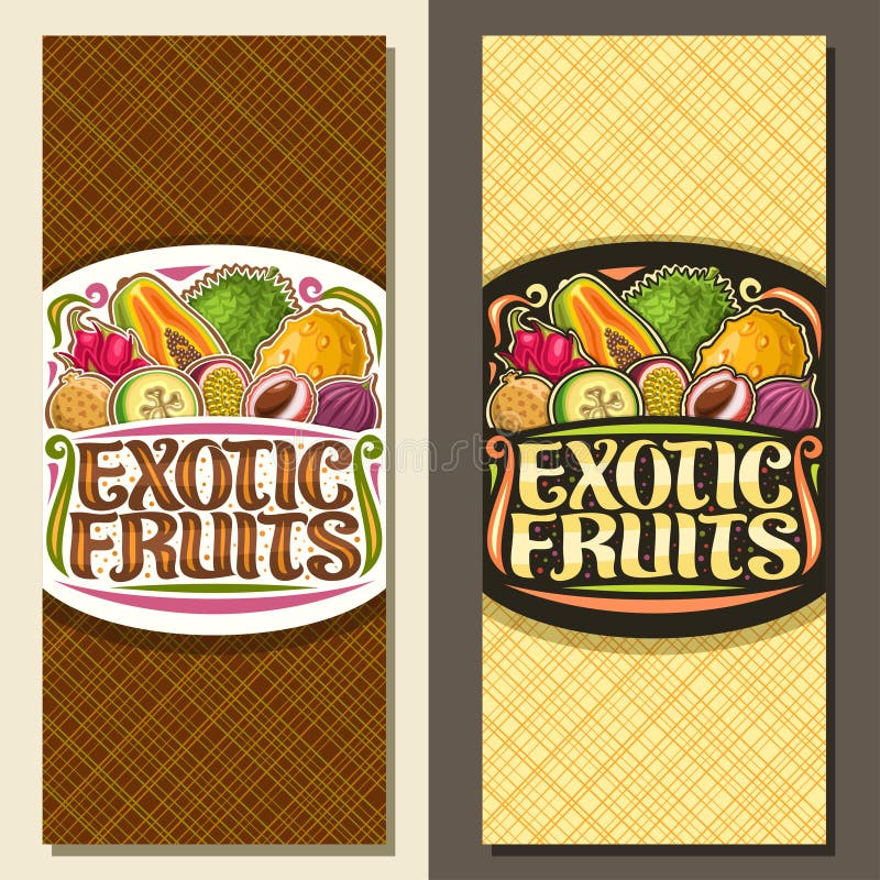 Vector layouts for Exotic Fruits royalty free illustration