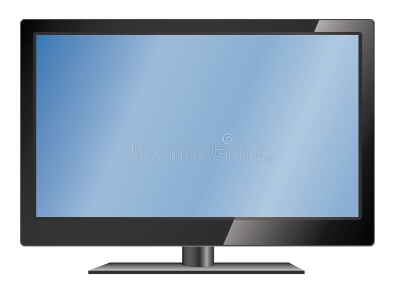 LCD TV screen. LCD flat television. Lcd tv vector vectors