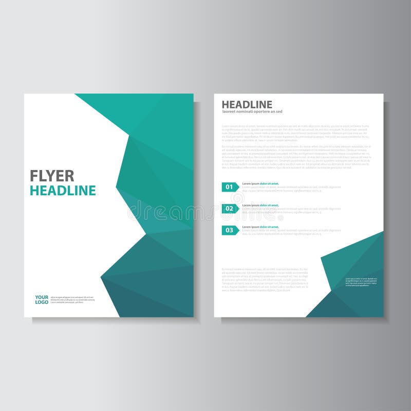 Vector Leaflet Brochure Flyer template a4 size design, annual report book cover layout design, Abstract green presentation templat royalty free illustration