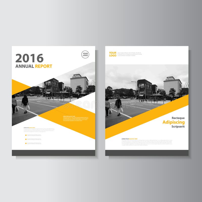 Vettore di Depliant Brochure modello di Volantino A4 di progettazione, relazione annuale della copertina di libro del layout design, Astratto giallo modelli di presentazione.