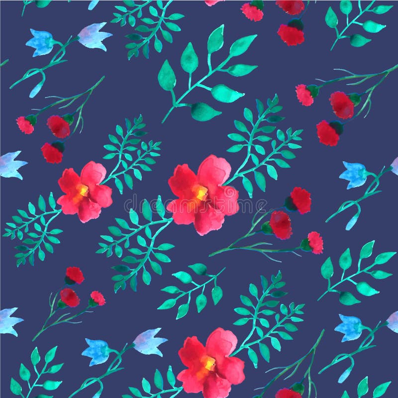 Vector Watercolor Floral Wreath, Flower Round Stock Vector