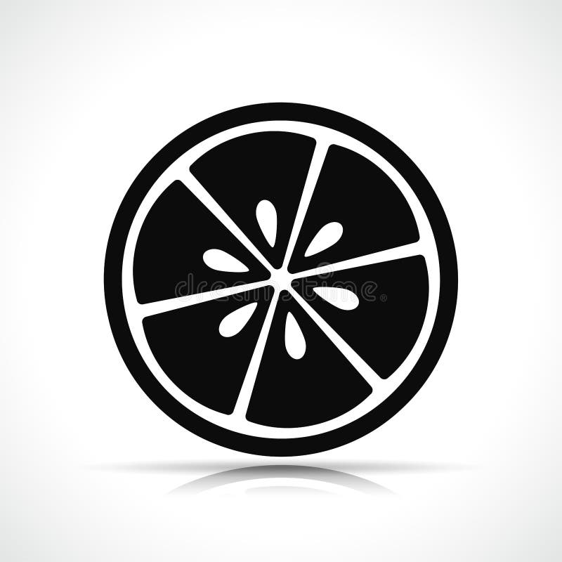 Vector lemon slice black icon