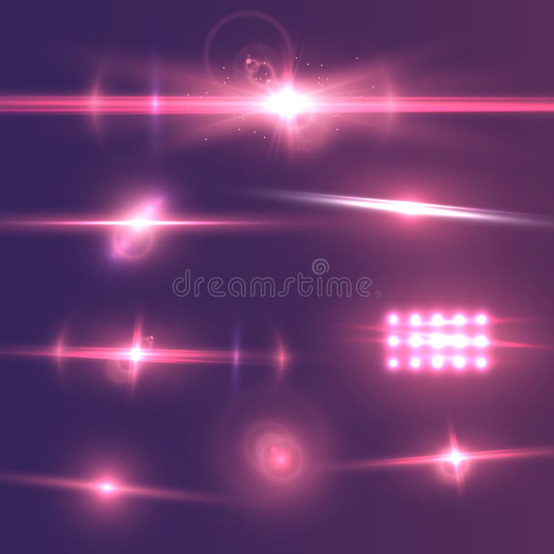 Vector Lens Flare. Realistic Vector Flare Glow Effect Stock Vector