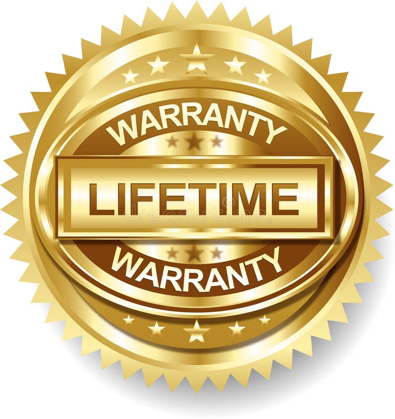 Vector Lifetime Golden Warranty Label Tag Stock Vector - Illustration