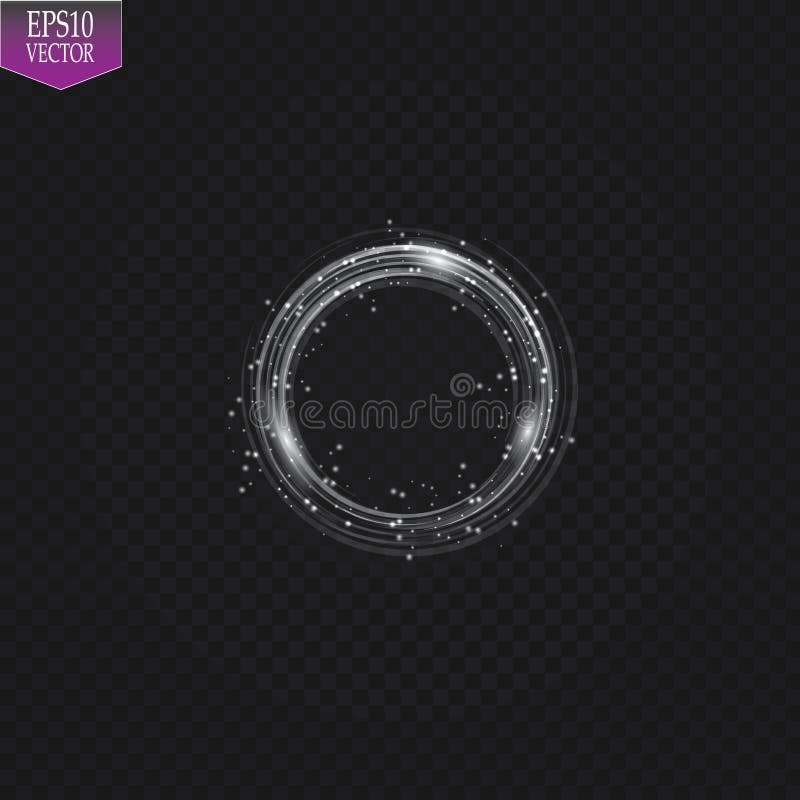 Vector light ring. Round shiny frame with lights dust trail particles isolated on transparent background. Magic concept vector illustration Vector light ring. Round shiny frame with lights dust trail particles isolated on transparent background. Magic concept vector illustration