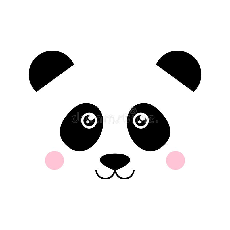 Vector Lindo De La Cara Del Oso De Panda Ilustración del Vector