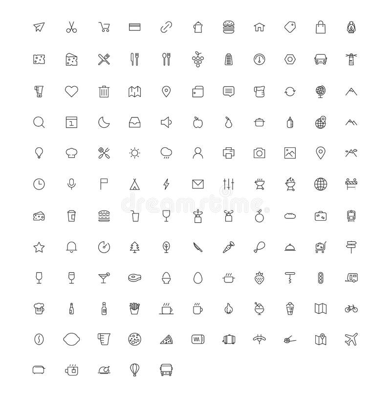 Vector line art icon set