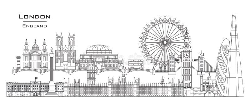 London skyline line art 7 stock vector. Illustration of london - 165825130
