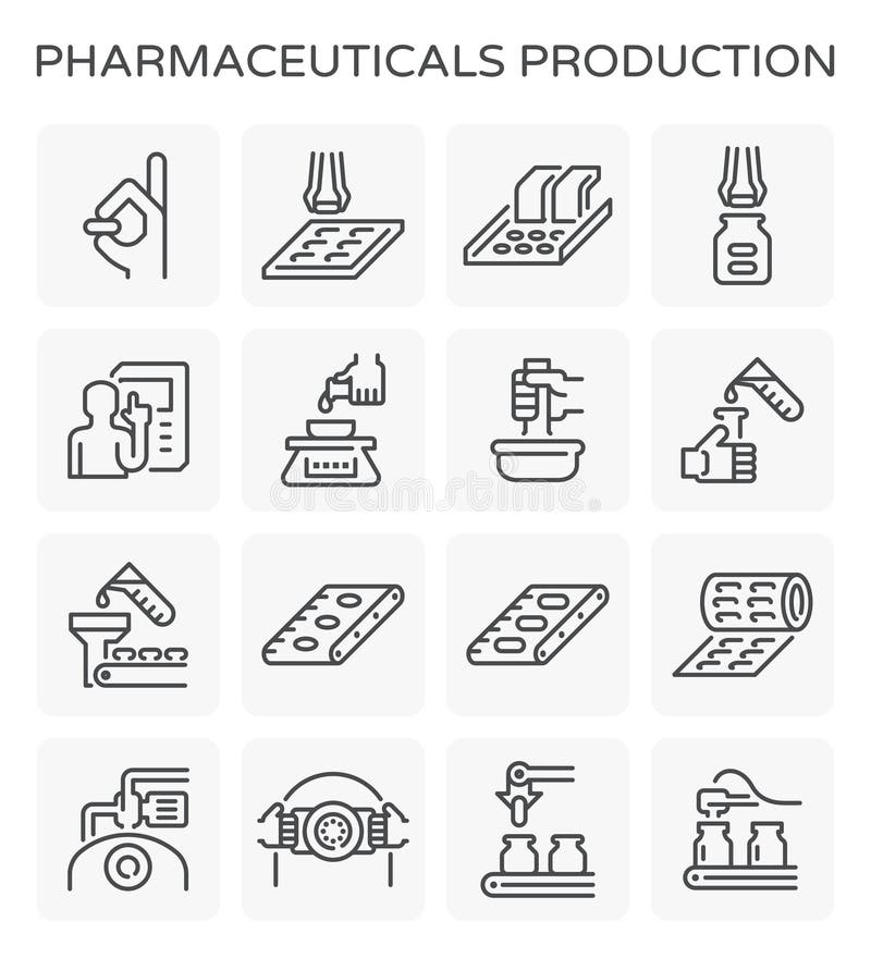 Pharmaceutical production icon stock illustration Pharmaceutical production icon stock illustration