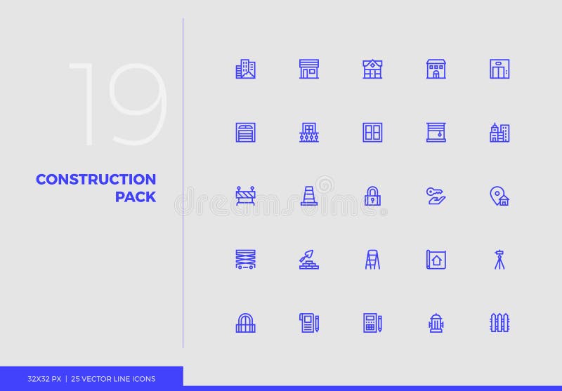 Simple line icons pack of real estate architecture building. Vector pictogram set for mobile phone user interface design, UX infographics, web apps, business presentation. Sign and symbol collection. Sign estimate vectors