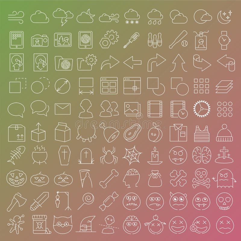 100 vector line icons set vector illustration 100 vector line icons set vector illustration