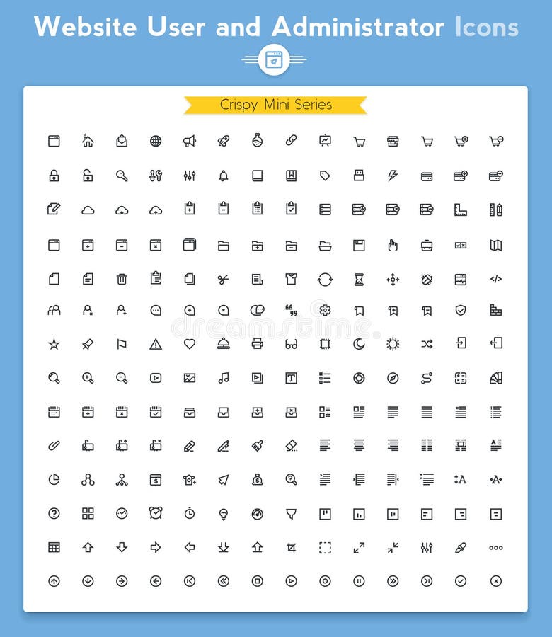 Vector line universal webpage tiny icon set vector illustration Vector line universal webpage tiny icon set vector illustration