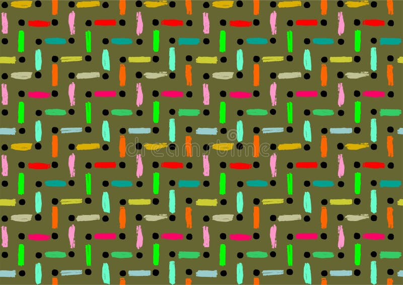 Vector lines and dots, decorative seamless patterns, geometric abstract vector background, modern print pattern, vertical and horizontal colorfull lines