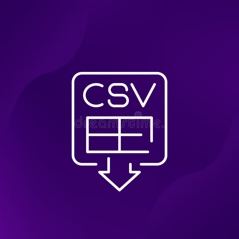 Vector linie pictogramă fișier csv pentru descărcare vector illustration