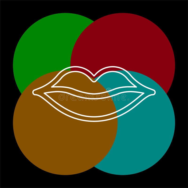 Vector Lips Illustration - Kiss Icon, Red Lipstick Stock Vector