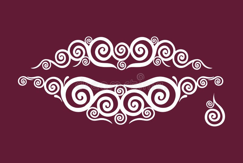 Red Lips in Tattoo Style Vector Collection Stock Vector Illustration