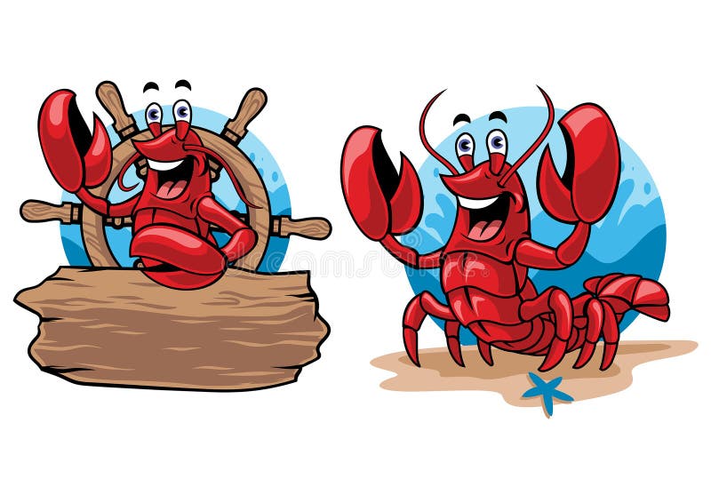 Lobster cartoon set