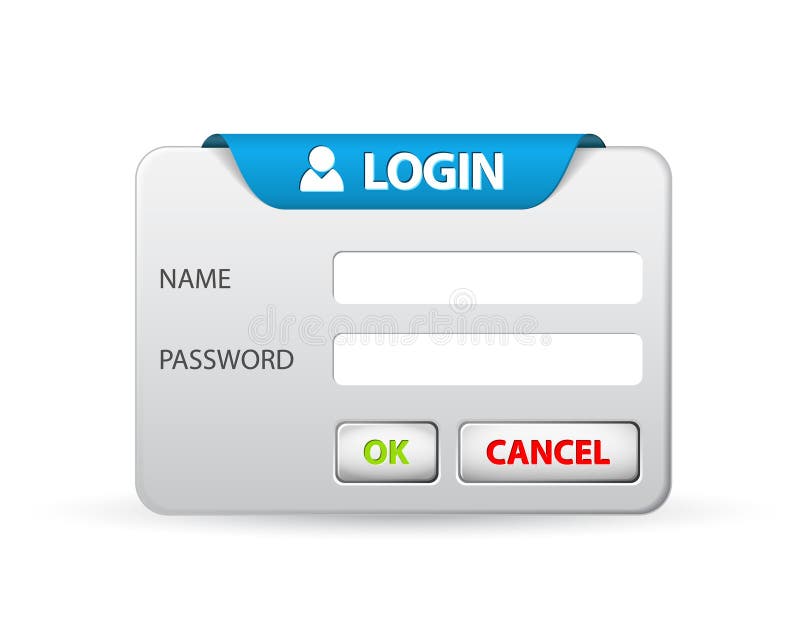 Vector Login Form Template Stock Vector Illustration Of Label 22740415