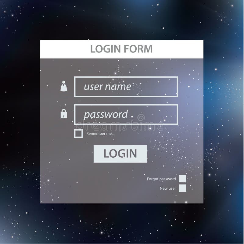 Vector Login Form Template Stock Vector Illustration Of Label 22740415