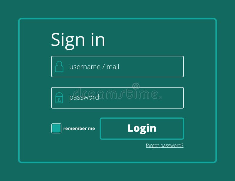 Vector Login Form Website Stock Vector Illustration Of Password 63884749