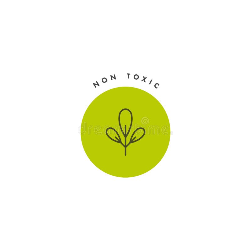 Non Toxic Symbol Thin Line Icon For Organic Product Modern Vector