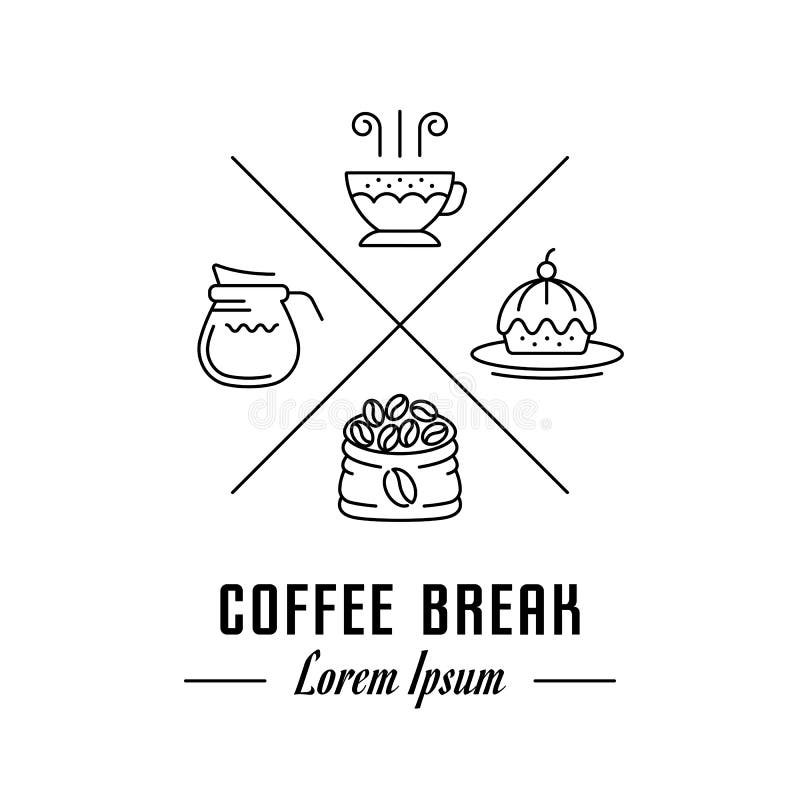 Vector Logo Coffee Break stock de ilustración. Ilustración de insignia