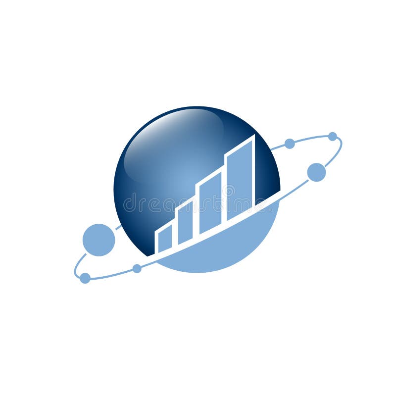 Vector logo concept for accounting or real estate company. Logo design with commercial building and chart bars. Business logo idea royalty free illustration Vector logo concept for accounting or real estate company. Logo design with commercial building and chart bars. Business logo idea royalty free illustration