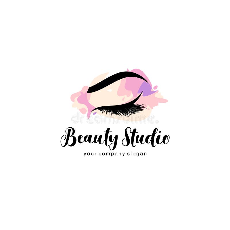 Vector logo design template for beauty salon. Make up. Lash and Brow