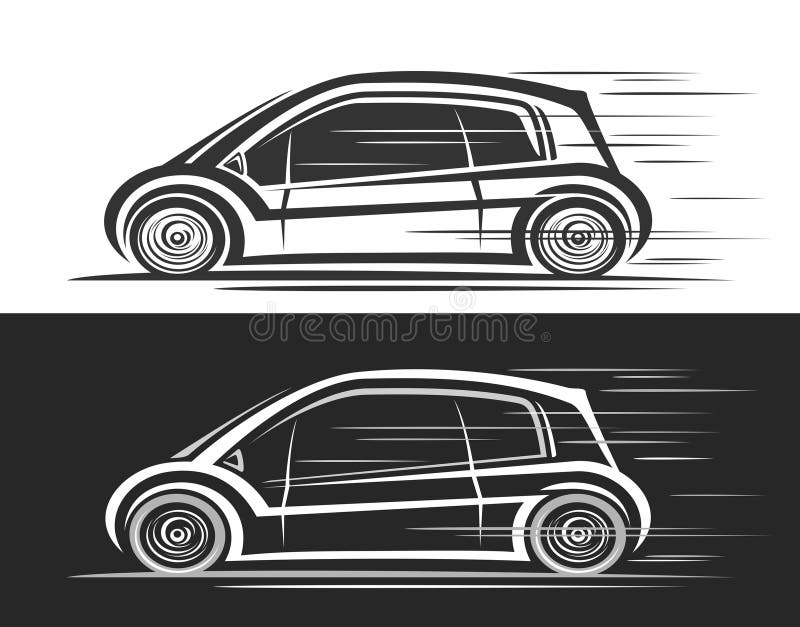 Siglă vectorială pentru mini-automobil futurist vector illustration