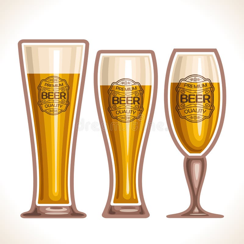 Vector logo for glass cups of beer