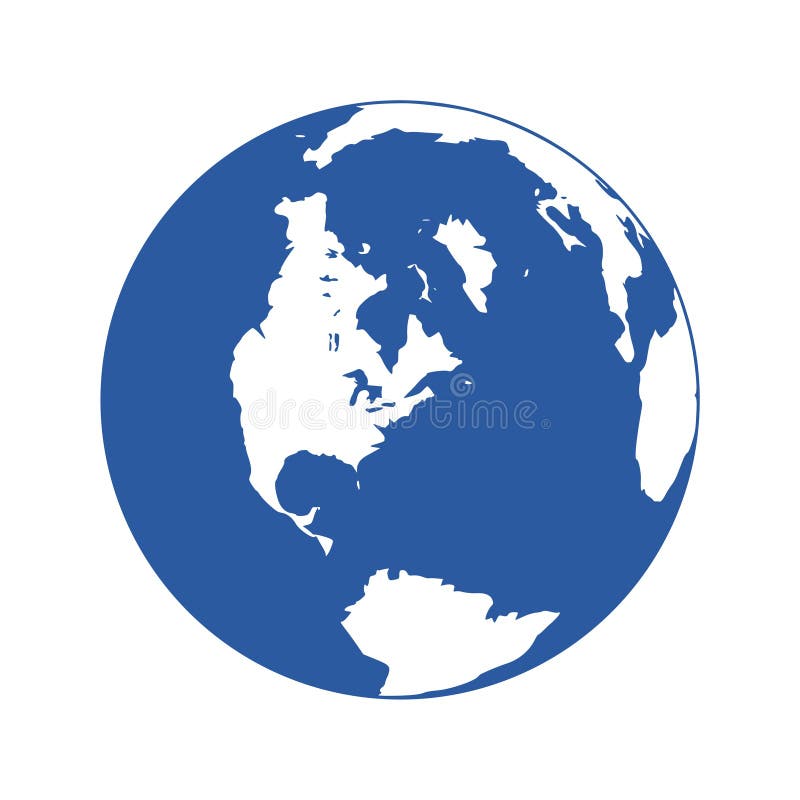 Vector Logo Globe, Earth Icon, Earth Logo on White Stock Illustration